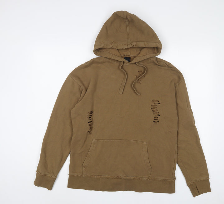 River Island Mens Green Cotton Pullover Hoodie Size S