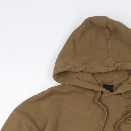 River Island Mens Green Cotton Pullover Hoodie Size S