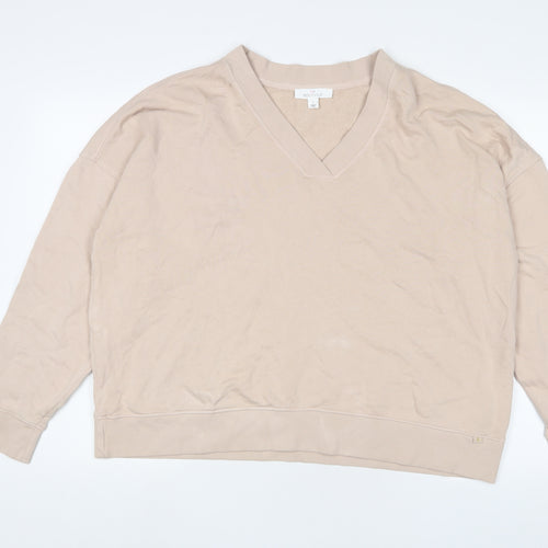 Marks and Spencer Womens Pink Cotton Pullover Sweatshirt Size L Pullover