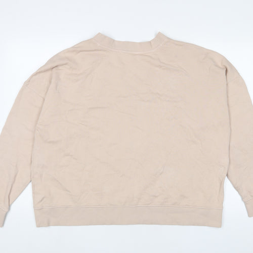 Marks and Spencer Womens Pink Cotton Pullover Sweatshirt Size L Pullover