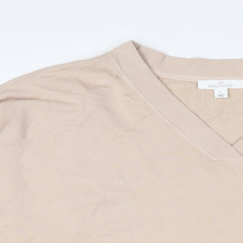 Marks and Spencer Womens Pink Cotton Pullover Sweatshirt Size L Pullover