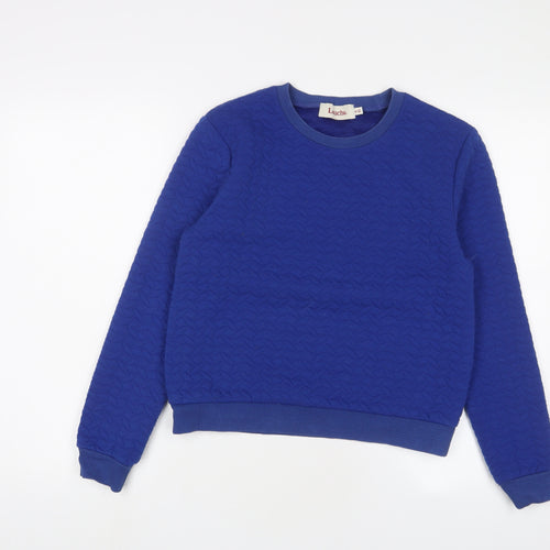 Louche Womens Blue Cotton Pullover Sweatshirt Size 8 Pullover