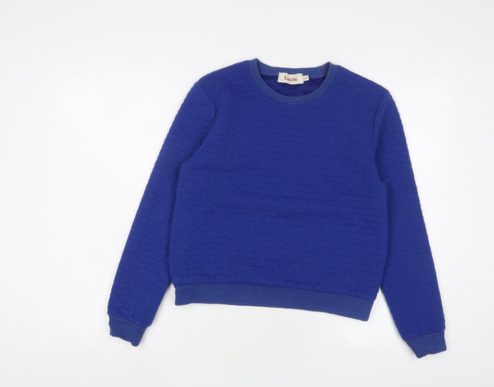 Louche Womens Blue Cotton Pullover Sweatshirt Size 8 Pullover