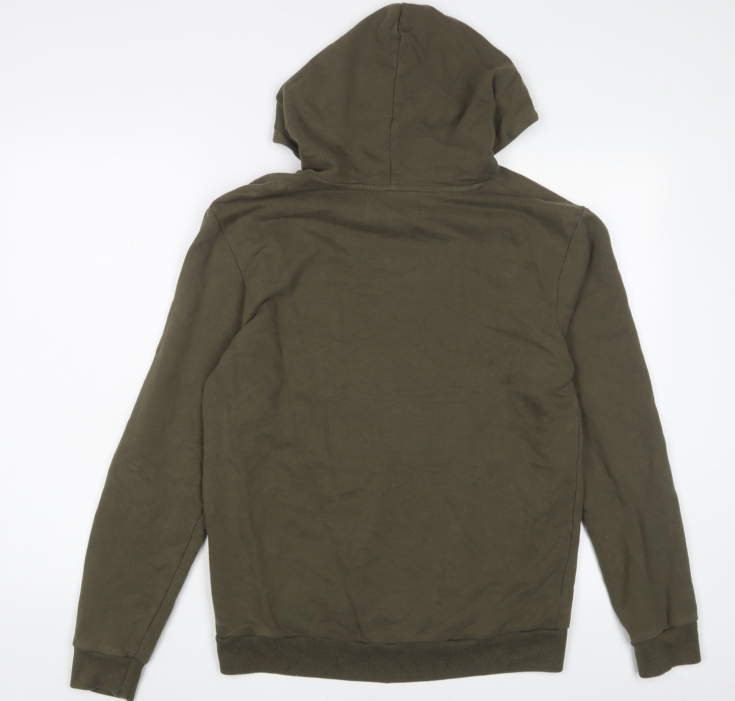 Zara Mens Green Cotton Pullover Hoodie Size M