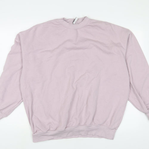 H&M Womens Pink Cotton Pullover Sweatshirt Size M Pullover