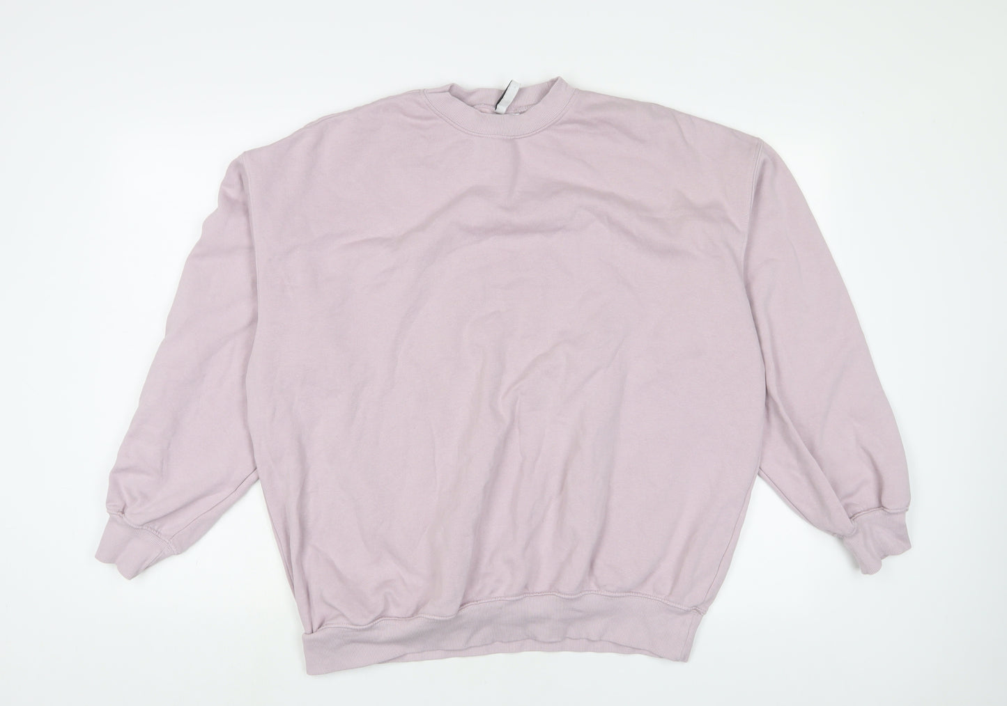 H&M Womens Pink Cotton Pullover Sweatshirt Size M Pullover