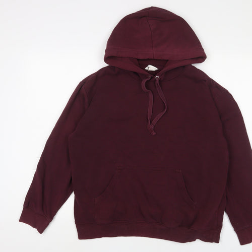 H&M Mens Red Cotton Pullover Hoodie Size M