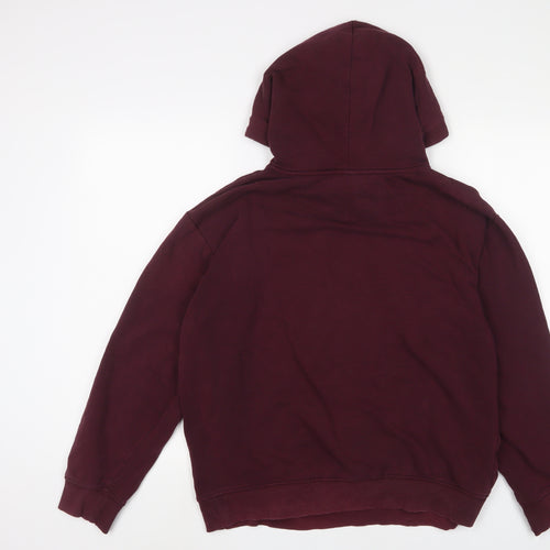 H&M Mens Red Cotton Pullover Hoodie Size M