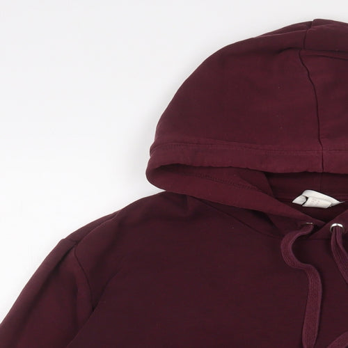H&M Mens Red Cotton Pullover Hoodie Size M
