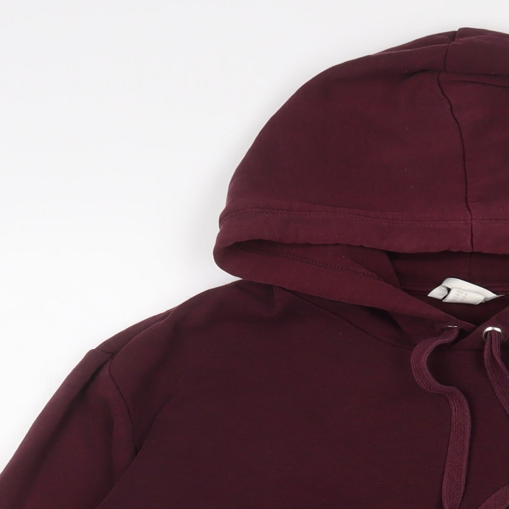 H&M Mens Red Cotton Pullover Hoodie Size M