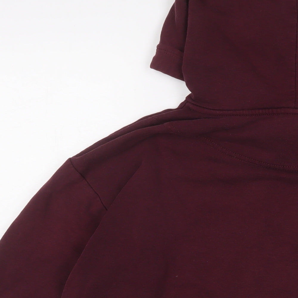 H&M Mens Red Cotton Pullover Hoodie Size M