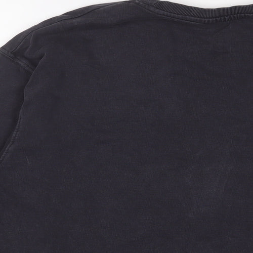 Zara Womens Blue Cotton Pullover Sweatshirt Size S Pullover
