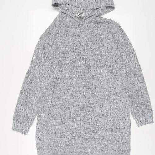 H&M Womens Grey Polyester Pullover Hoodie Size M Pullover