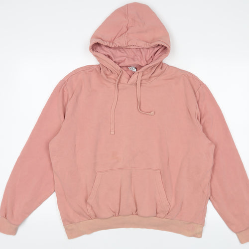 h7m Womens Pink Cotton Pullover Hoodie Size L Pullover