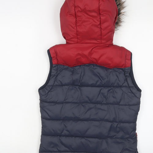 Superdry Womens Blue Striped Gilet Jacket Size XS Zip