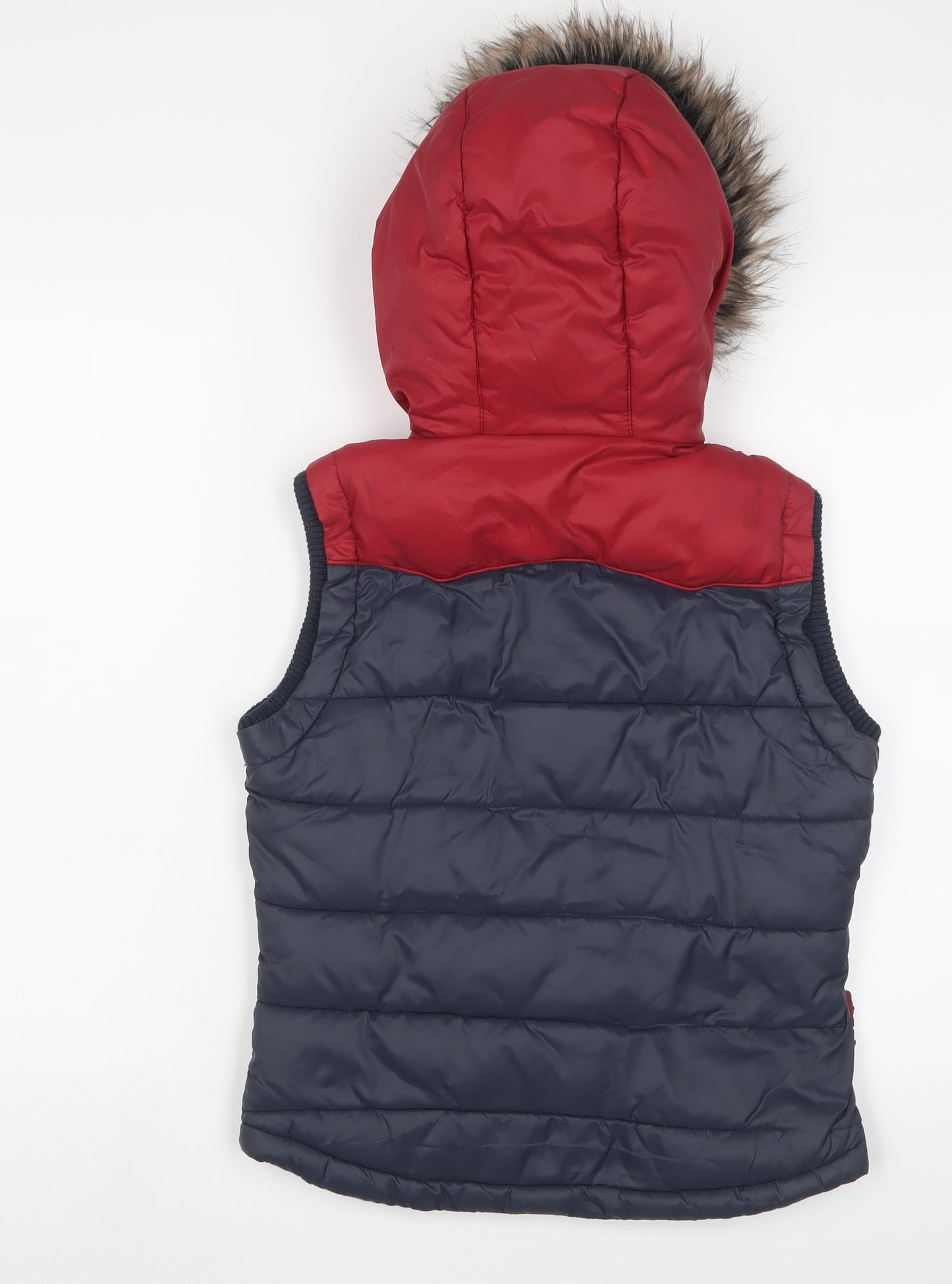 Superdry Womens Blue Striped Gilet Jacket Size XS Zip