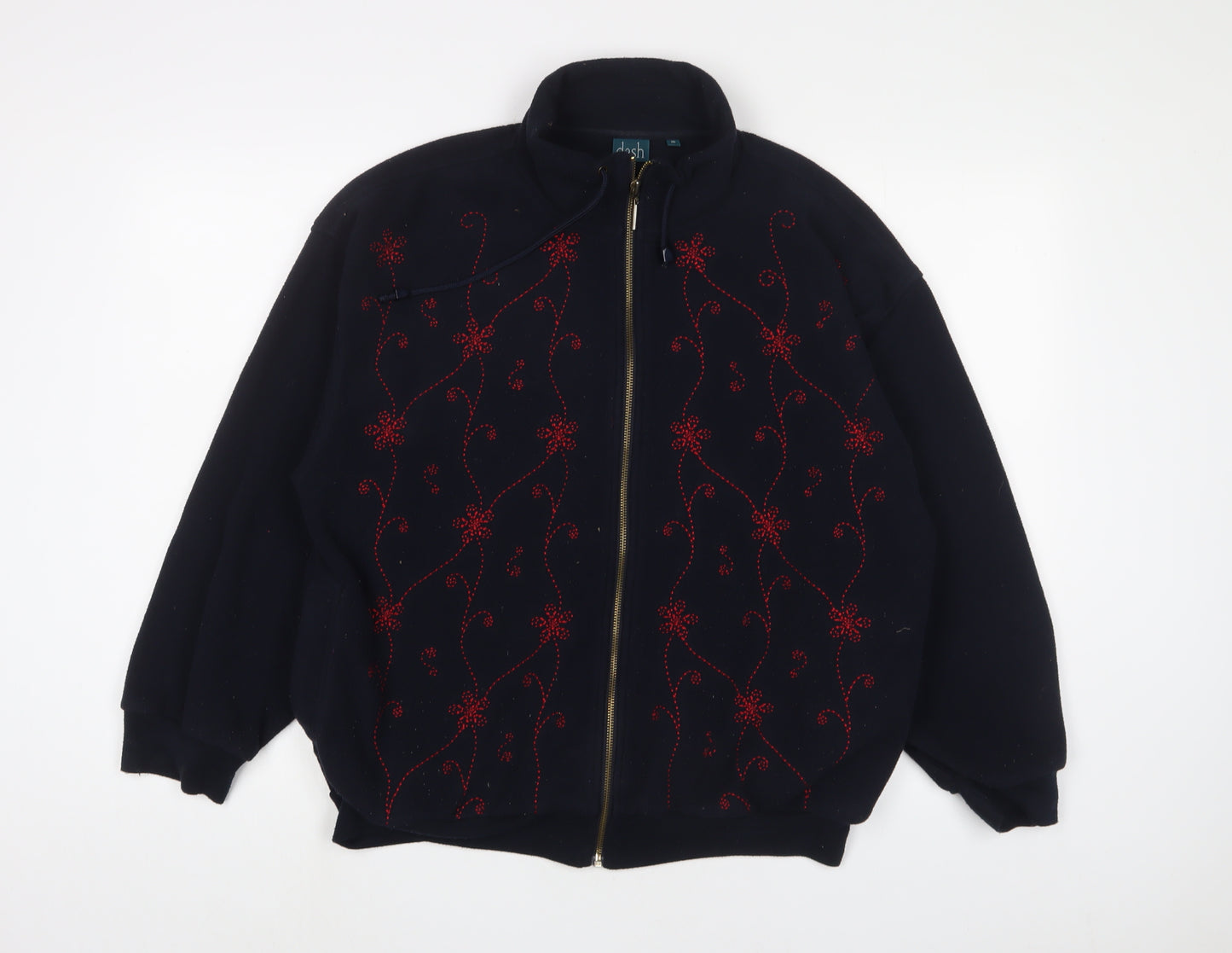 DASH Womens Blue Fair Isle Jacket Size 16 Zip - Embroidered