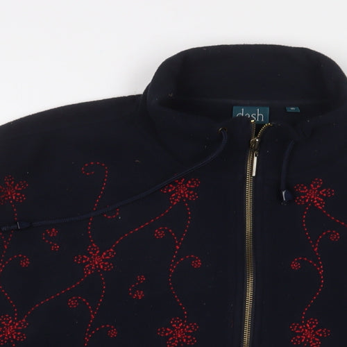 DASH Womens Blue Fair Isle Jacket Size 16 Zip - Embroidered
