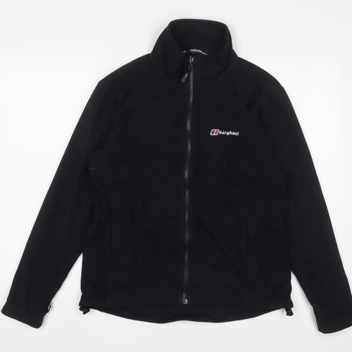 Berghaus Mens Black Jacket Size M Zip - Logo, Embroidered