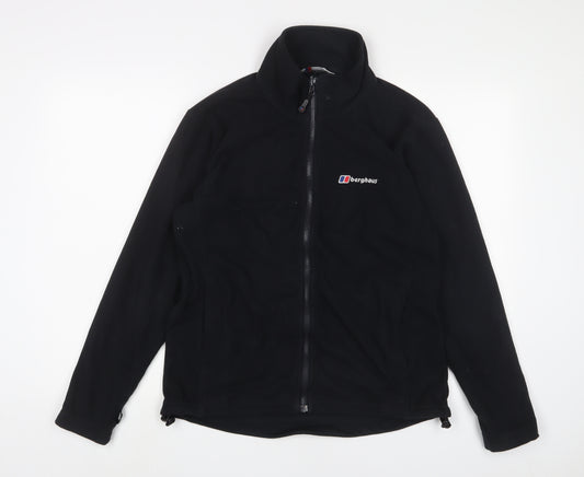 Berghaus Mens Black Jacket Size M Zip - Logo, Embroidered