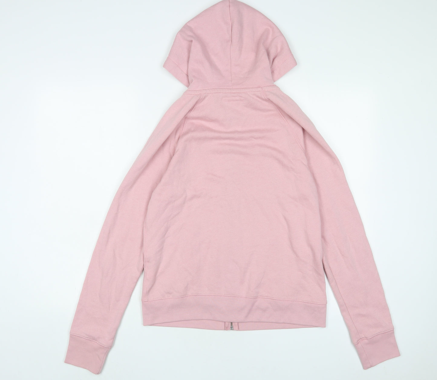Aeropostale Womens Pink Cotton Full Zip Hoodie Size M Zip - Logo, Embroidered