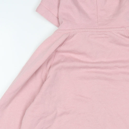 Aeropostale Womens Pink Cotton Full Zip Hoodie Size M Zip - Logo, Embroidered
