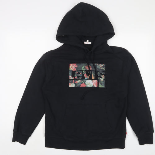 Levi's Mens Black Cotton Pullover Hoodie Size S - Logo