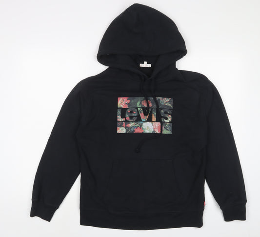 Levi's Mens Black Cotton Pullover Hoodie Size S - Logo