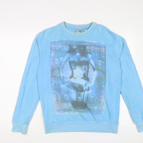 Blue Inc Mens Blue Cotton Pullover Sweatshirt Size M