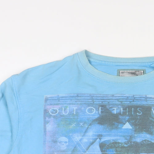 Blue Inc Mens Blue Cotton Pullover Sweatshirt Size M