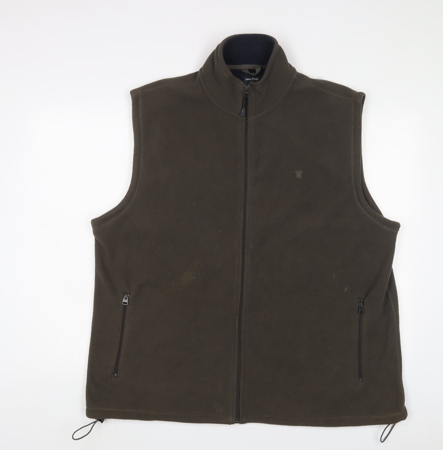 James Pringle Mens Green Gilet Jacket Size XL Zip
