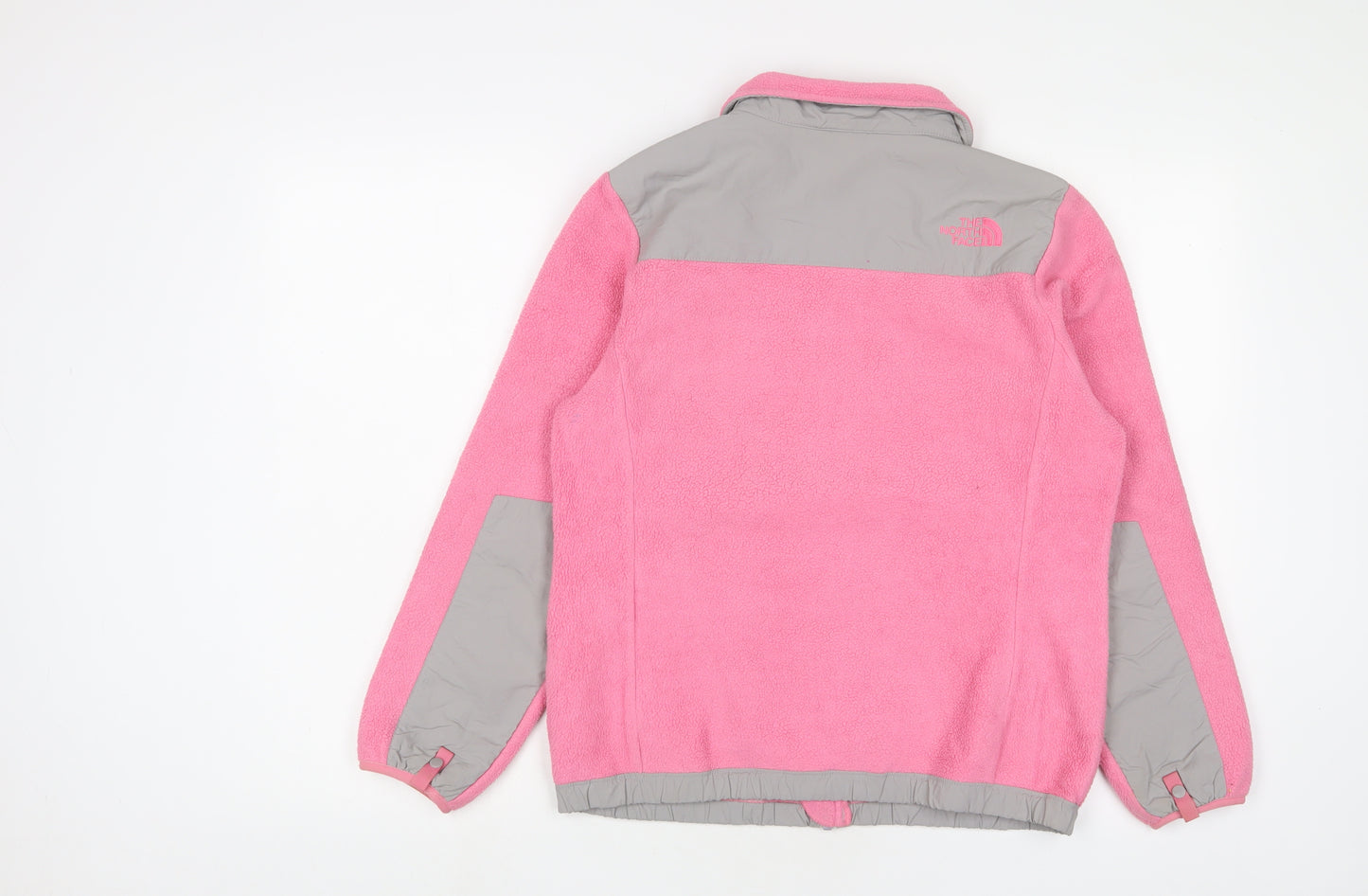 The North Face Girls Pink Jacket Size 12-13 Years Zip - Logo, Embroidered