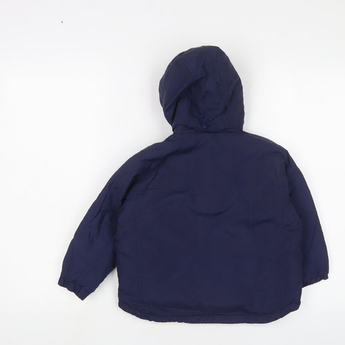 Navigater Boys Blue Basic Coat Coat Size 2-3 Years Zip - Logo, Embroidered