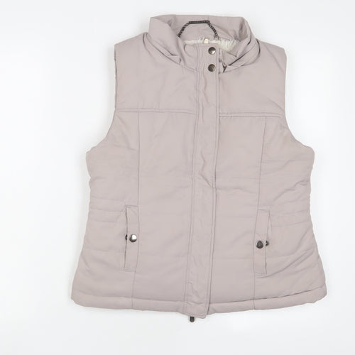 Forever New Womens Beige Gilet Jacket Size 12 Zip