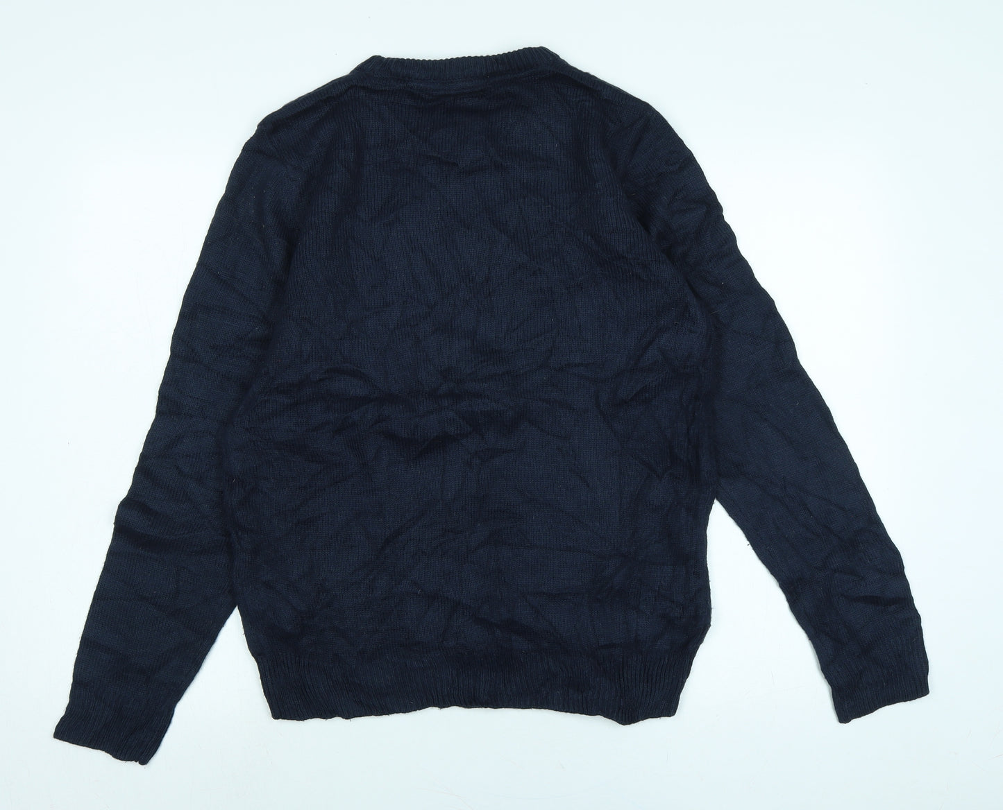 Threadbare Womens Blue Crew Neck Polyester Pullover Jumper Size M