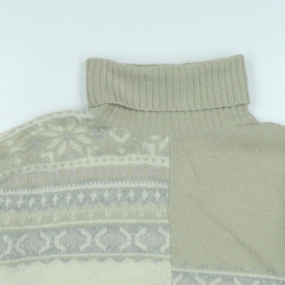 French Connection Womens Beige High Neck Acrylic Pullover Jumper Size M