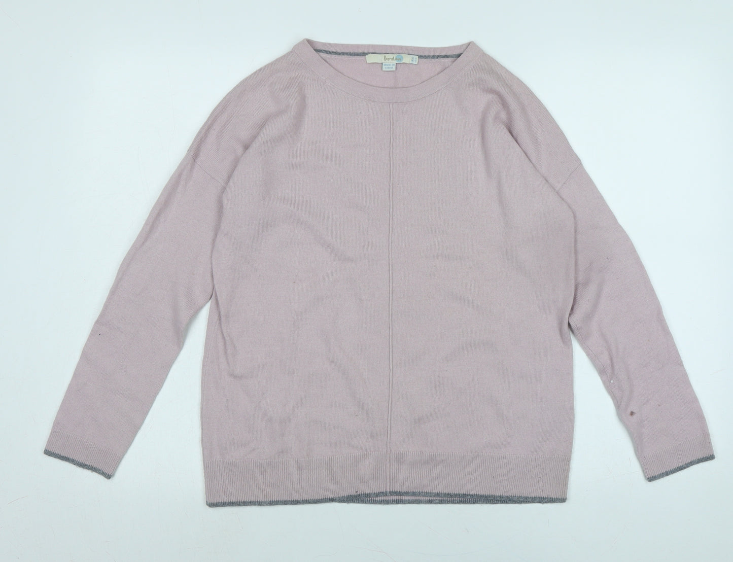 Boden Womens Pink Crew Neck Nylon Pullover Jumper Size 10