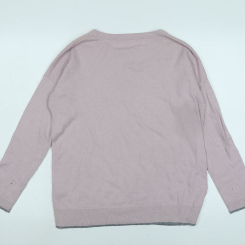 Boden Womens Pink Crew Neck Nylon Pullover Jumper Size 10