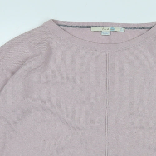 Boden Womens Pink Crew Neck Nylon Pullover Jumper Size 10