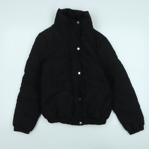 Boohoo Womens Black Jacket Size 8 Zip