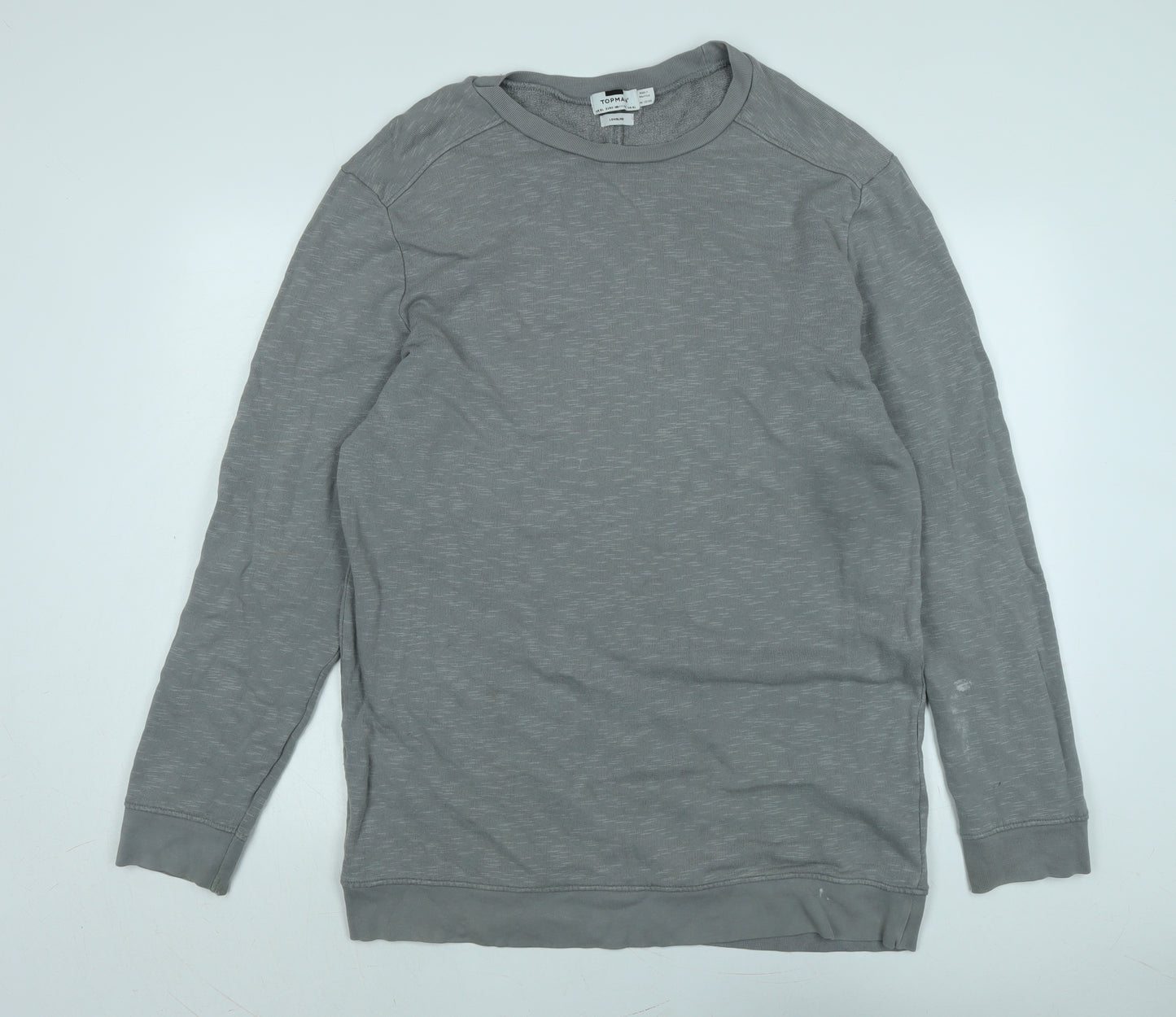 Topman Mens Grey Cotton Pullover Sweatshirt Size XL