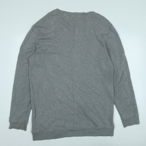 Topman Mens Grey Cotton Pullover Sweatshirt Size XL