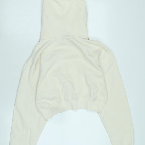Pull&Bear Womens Ivory Polyester Pullover Hoodie Size M