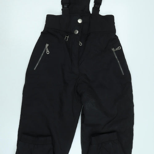 Rodeo Womens Black Polyester Dungarees Trousers Size 12 L30 in Regular Zip