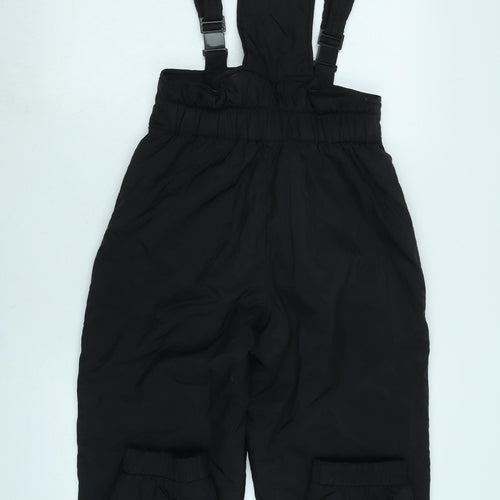 Rodeo Womens Black Polyester Dungarees Trousers Size 12 L30 in Regular Zip