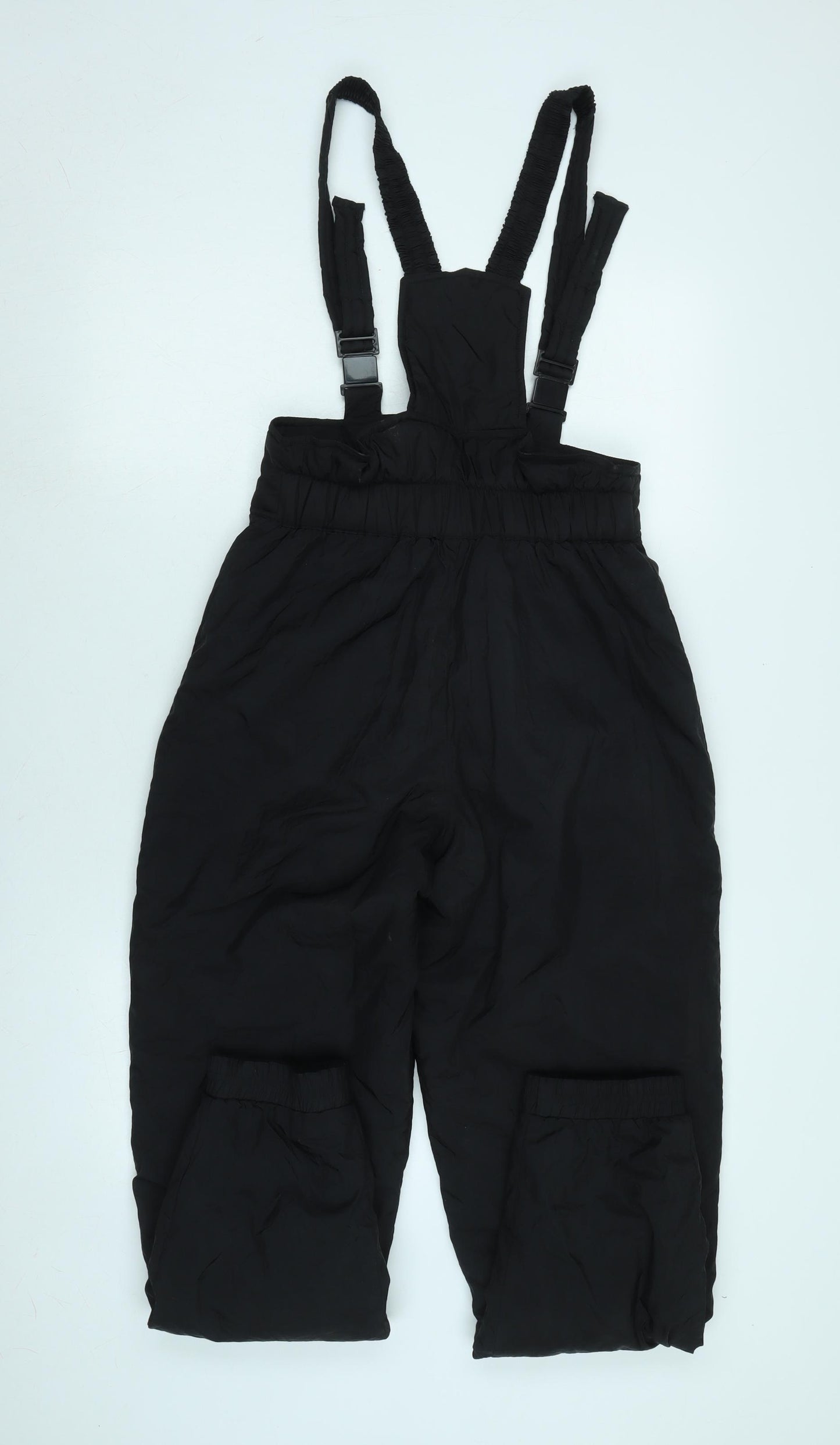 Rodeo Womens Black Polyester Dungarees Trousers Size 12 L30 in Regular Zip