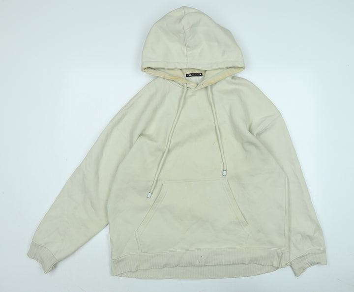 Zara Womens Beige Polyester Pullover Hoodie Size S