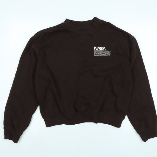Divided Womens Brown Polyester Pullover Sweatshirt Size S