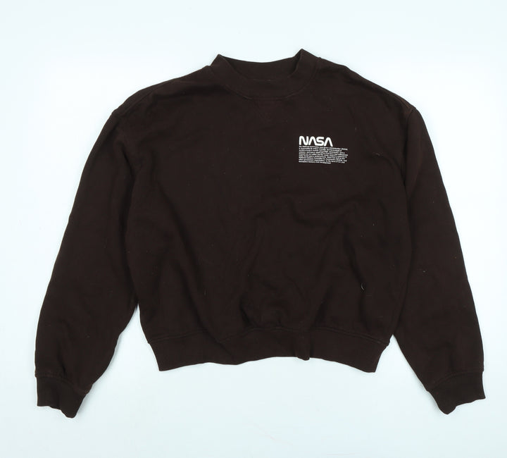 Divided Womens Brown Polyester Pullover Sweatshirt Size S