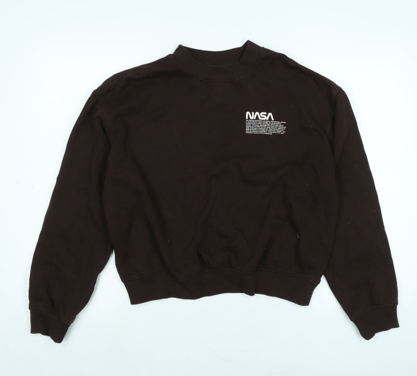 Divided Womens Brown Polyester Pullover Sweatshirt Size S